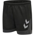 hummel Sporthose hmlLEAD Poly Shorts (Mesh-Stoff, ohne Seitentaschen) Kurz schwarz/grau Damen