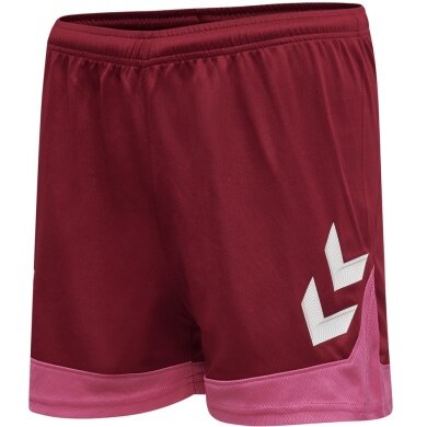 hummel Sporthose hmlLEAD Poly Shorts (Mesh-Stoff, ohne Seitentaschen) Kurz bordeaux/pink Damen