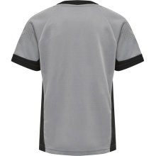 hummel Sport-Tshirt hmlLEAD Poly Jersey (Mesh-Material) Kurzarm grau Kinder