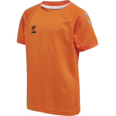 hummel Sport-Tshirt hmlLEAD Poly Jersey (Mesh-Material) Kurzarm orange Kinder