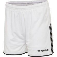 hummel Sporthose hmlAUTHENTIC Poly Shorts (leichter Jerseystoff, ohne Seitentaschen) Kurz weiss/schwarz Damen