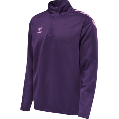 hummel Sport-Langarmshirt hmlCORE XK Half-Zip Poly Sweat (Polyester-Sweatstoff) violett Herren