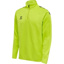 hummel Sport-Langarmshirt hmlCORE XK Half-Zip Poly Sweat (Polyester-Sweatstoff) limegrün Herren