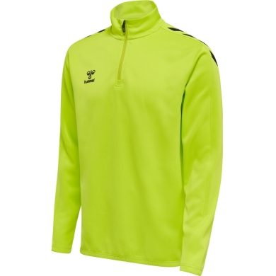 hummel Sport-Langarmshirt hmlCORE XK Half-Zip Poly Sweat (Polyester-Sweatstoff) limegrün Herren
