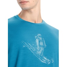 Icebreaker Wander-Tshirt Tech Lite II SS Skiing Yeti (100% Merino, Stoffstärke 150 Ultralight) geo blau Herren