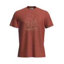 Icebreaker Wander-/Freizeit Tshirt Merino 150 Tech Lite III Sunset Camp (100% Merinowolle) rot Herren