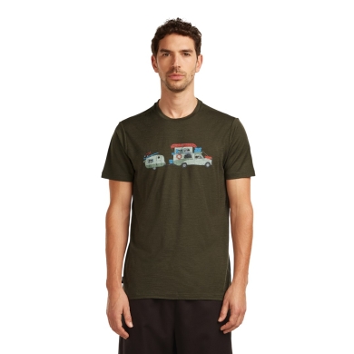Icebreaker Wander-/Freizeit Tshirt Merino 150 Tech Lite Transportage (100% Merinowolle) dunkelgrün Herren