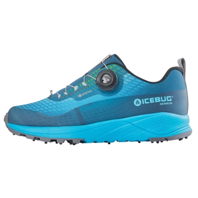 Icebug Winter-Trail-Laufschuhe NewRun BUGrip GTX (BOA® Fit System, wasserdicht, mit Spikes) aquablau/mistblau Damen