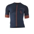 Iron-IC Bike T-shirt Hero Full Zip Kurzarm dunkelblau Herren