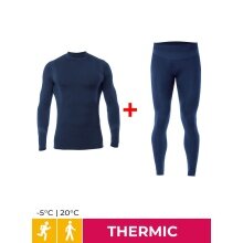 Iron-IC Funktionsunterwäsche-Set (Hose + Langarmshirt) Thermic blau Kinder