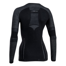 Iron-IC Funktionsunterwäsche Langarmshirt (Merinowolle) Performance schwarz/grau Damen