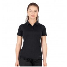 JAKO Sport-Polo Challenge (Polyester-Stretch-Jersey) schwarzmeliert/weiss Damen