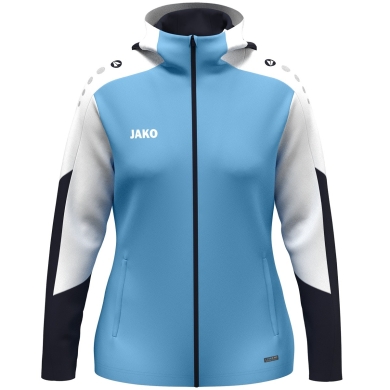 JAKO Kapuzenjacke Dynamic (Polyester-Fleece, Seitentaschen mit Reißverschluss) himmelblau/weiss/marineblau Damen