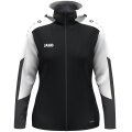 JAKO Kapuzenjacke Dynamic (Polyester-Fleece, Seitentaschen mit Reißverschluss) schwarz/weiss/anthrazitgrau Damen