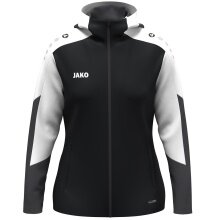 JAKO Kapuzenjacke Dynamic (Polyester-Fleece, Seitentaschen mit Reißverschluss) schwarz/weiss/anthrazitgrau Damen