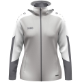 JAKO Kapuzenjacke Dynamic (Polyester-Fleece, Seitentaschen mit Reißverschluss) hellgrau/weiss/grau Damen