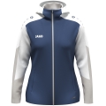 JAKO Kapuzenjacke Dynamic (Polyester-Fleece, Seitentaschen mit Reißverschluss) nachtblau/weiss/hellgrau Damen