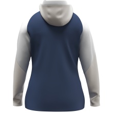 JAKO Kapuzenjacke Dynamic (Polyester-Fleece, Seitentaschen mit Reißverschluss) nachtblau/weiss/hellgrau Damen