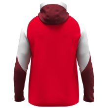 JAKO Kapuzenjacke Dynamic (Polyester-Interlock-Fleece, Seitentaschen mit Reißverschluss) rot/weiss/dunkelrot Kinder
