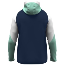 JAKO Kapuzenjacke Dynamic (Polyester-Interlock-Fleece, Seitentaschen mit Reißverschluss) marineblau/weiss/mintgrün Kinder