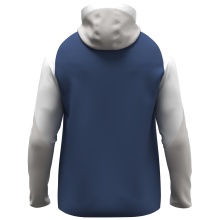 JAKO Kapuzenjacke Dynamic (Polyester-Interlock-Fleece, Seitentaschen mit Reißverschluss) nachtblau/weiss/hellgrau Kinder