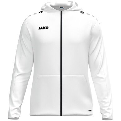 JAKO Kapuzenjacke One (Innenseite aus Micro-Fleece, 100% rec. Polyester) weiss Herren