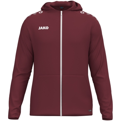JAKO Kapuzenjacke One (Innenseite aus Micro-Fleece, 100% rec. Polyester) bordeauxrot Herren