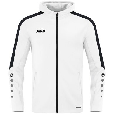 JAKO Kapuzenjacke Power (Polyester-Fleece, Seitentaschen mit Reißverschluss) weiss Herren