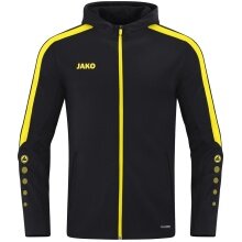 JAKO Kapuzenjacke Power (Polyester-Fleece, Seitentaschen mit Reißverschluss) schwarz/gelb Kinder