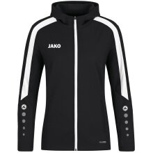 JAKO Kapuzenjacke Power (Polyester-Fleece, Seitentaschen mit Reißverschluss) schwarz Damen