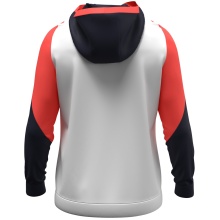 JAKO Kapuzenpullover mit Half-Zip Dynamic (100% rec. Polyester) weiss/coralrot/marineblau Kinder
