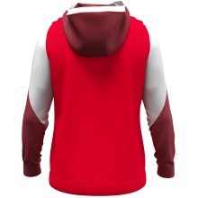 JAKO Kapuzenpullover mit Half-Zip Dynamic (100% rec. Polyester) rot/weiss/dunkelrot Kinder