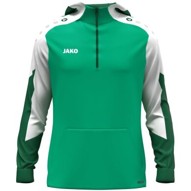 JAKO Kapuzenpullover mit Half-Zip Dynamic (100% rec. Polyester) grün/weiss/dunkelgrün Kinder