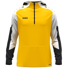 JAKO Kapuzenpullover mit Half-Zip Dynamic (100% rec. Polyester) gelb/weiss/schwarz Kinder