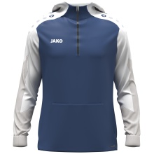 JAKO Kapuzenpullover mit Half-Zip Dynamic (100% rec. Polyester) nachtblau/weiss/hellgrau Kinder