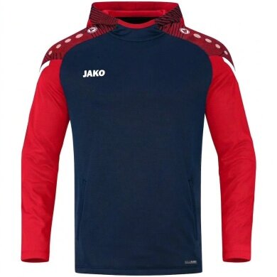 JAKO Kapuzensweat (Hoodie) Performance (Polyester-Fleece) marineblau/rot Kinder