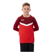 JAKO Sport-Langarmshirt Sweat Iconic (Polyester-Stretch-Fleece) rot/weinrot Kinder