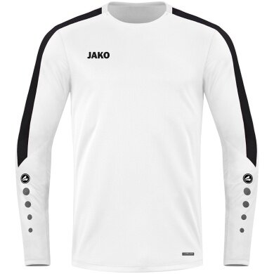 JAKO Sport-Langarmshirt Sweat Power (rec. Polyester, hohe Bewegungsfreiheit) weiss/schwarz Herren