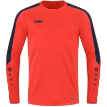 JAKO Sport-Langarmshirt Sweat Power (rec. Polyester, hohe Bewegungsfreiheit) orange/marineblau Herren