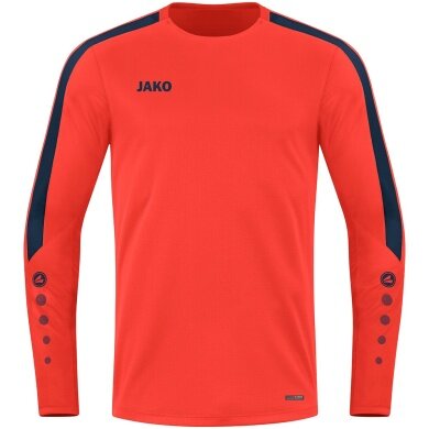 JAKO Sport-Langarmshirt Sweat Power (rec. Polyester, hohe Bewegungsfreiheit) orange/marineblau Herren
