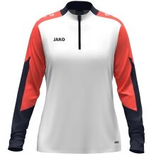 JAKO Langarmshirt Ziptop Dynamic (rec. Polyester, elastisches Material) weiss/coralrot/marineblau Damen