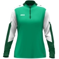 JAKO Langarmshirt Ziptop Dynamic (rec. Polyester, elastisches Material) grün/weiss/dunkelgrün Damen