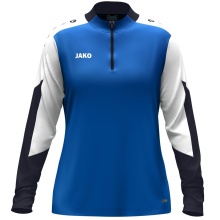 JAKO Langarmshirt Ziptop Dynamic (rec. Polyester, elastisches Material) royalblau/weiss/marineblau Damen