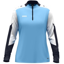JAKO Langarmshirt Ziptop Dynamic (rec. Polyester, elastisches Material) himmelblau/weiss/marineblau Damen