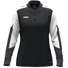 JAKO Langarmshirt Ziptop Dynamic (rec. Polyester, elastisches Material) schwarz/weiss/anthrazitgrau Damen