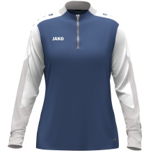 JAKO Langarmshirt Ziptop Dynamic (rec. Polyester, elastisches Material) nachtblau/weiss/hellgrau Damen