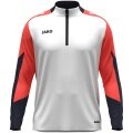 JAKO Langarmshirt Ziptop Dynamic (rec. Polyester, elastisches Material) weiss/coralrot/marineblau Kinder
