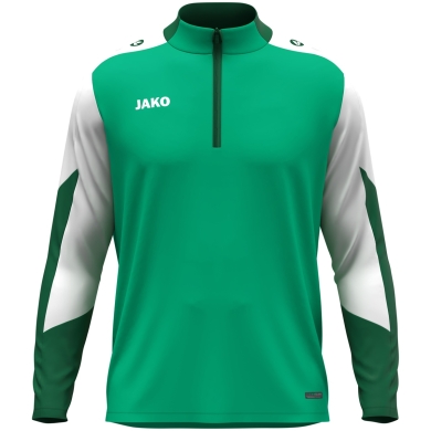 JAKO Langarmshirt Ziptop Dynamic (rec. Polyester, elastisches Material) grün/weiss/dunkelgrün Herren