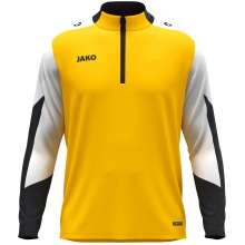 JAKO Langarmshirt Ziptop Dynamic (rec. Polyester, elastisches Material) gelb/weiss/schwarz Kinder
