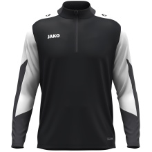 JAKO Langarmshirt Ziptop Dynamic (rec. Polyester, elastisches Material) schwarz/weiss/anthrazitgrau Kinder